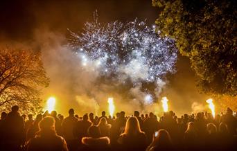 Crowd watching fireworks