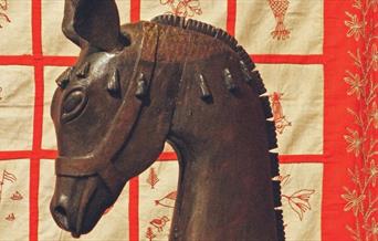 a wooden horse
