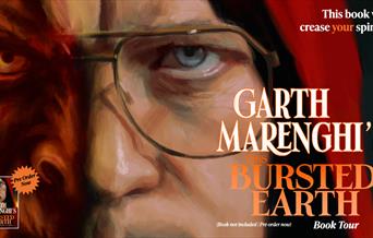 A publicity poster for the Garth Marenghi: This Bursted Earth Book Tour