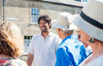 Tour group with guide