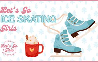Drawing on ice skates and hot chocolate
