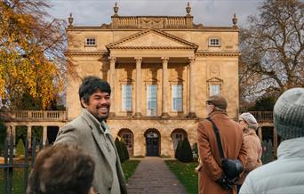Jules discussing the Holburne with a tour group