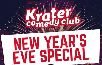 A poster advertising the New Year's Eve special edition of Komedia Bath's Krater Comedy Club