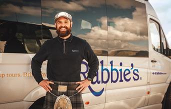 Man stood outside Rabbies bus