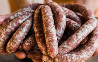 a handfull of sausages