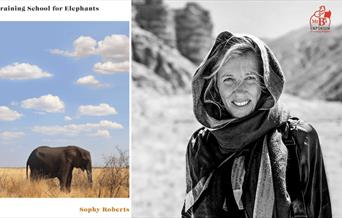 Sophy Roberts next to the cover of her new book.