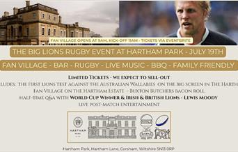 Join us for The Big Lions Rugby Event at Hartham Park Estate!