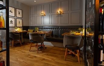 Interior of the Olive Tree Restaurant in Bath, Somerset