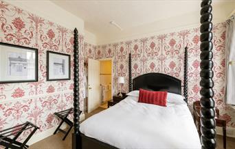 A four poster bedroom at The Royal Hotel Bath