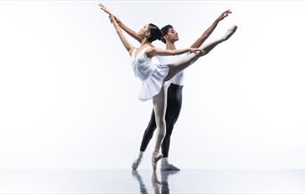 one male and one female ballet dancer