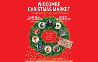 A poster advertising the Widcombe Christmas Market 2025