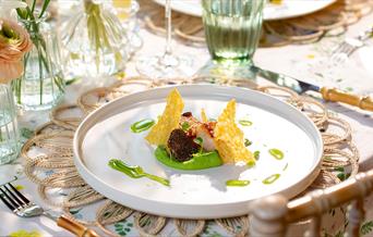 Plate of food on table