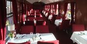 Train interior, set dining room