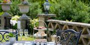 Afternoon tea on table outside