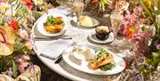 A table of food at The Ivy Bath Brasserie & Garden