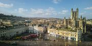 Drone shot of Bath city centre