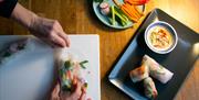 Making spring rolls