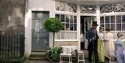 Bridgerton filming at a shop in Bath