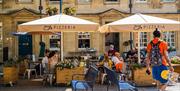 Exterior of the Dough restaurant on Kinsgmead Square in Bath