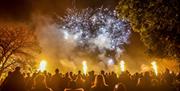 Crowd watching fireworks