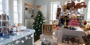 Gift shop decorated for Christmas