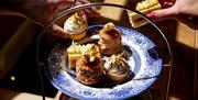 Close up of afternoon tea cakes