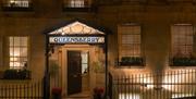 Exterior of The Queensberry Hotel in Bath by night