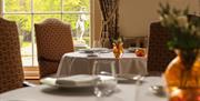 Interior of the Hywel Jones Restaurant at Lucknam Park in Colerne, near Bath