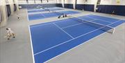 Blue tennis courts