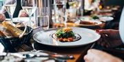 A plate of food at the Parisian Brasserie restaurant in The Royal Hotel Bath