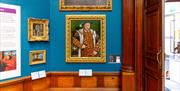 A portrait of Henry VIII inside the Upper Gallery at Victoria Art Gallery in central Bath, UK.