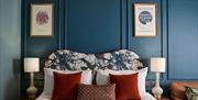 A blue hotel room at The Francis Hotel in Bath