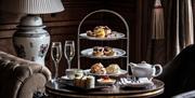 Cakes and scones with afternoon tea