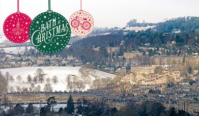 Snowy Royal Crescent - Bath at Christmas