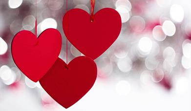 Valentines Day hearts hanging