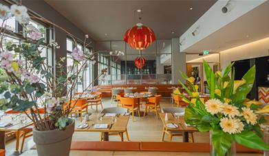 The interior of The Orange Artichoke restaurant, based within the Apex City of Bath Hotel.