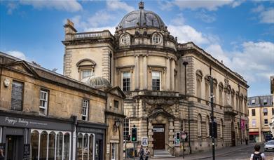 The exterior of Victoria Art Gallery in central Bath, UK.