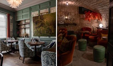 Images of the interiors of The Elder Restaurant in Bath