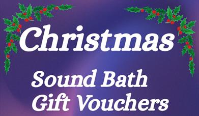 A poster advertising Christmas vouchers for sound baths at The Soul Spa in Bath.