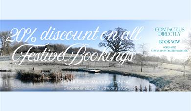 An image of a frosty British countryside landscape, with text overlaid.