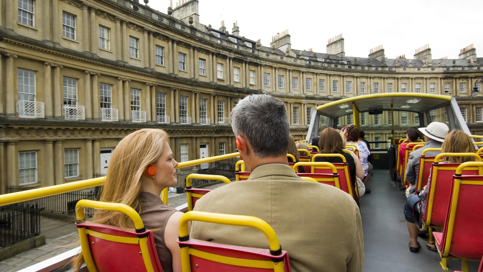 City Sightseeing Bus drives around The Circus