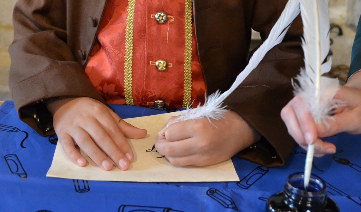 Poetry writing with a quill Poetry writing with a quill