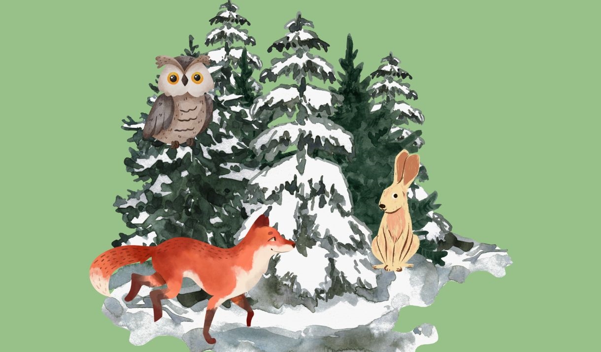 Owl, Fox and Hare in Woodland Owl, Fox and Hare in Woodland