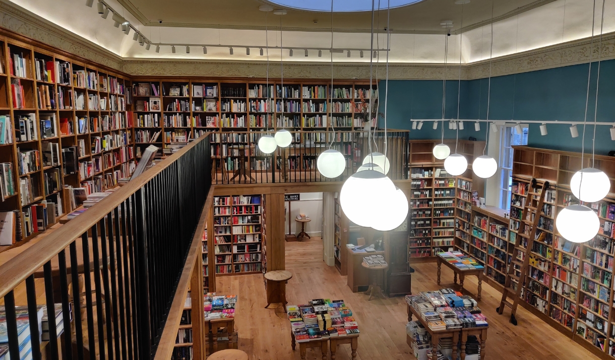 Main hall at Topping & Co Booksellers Bath