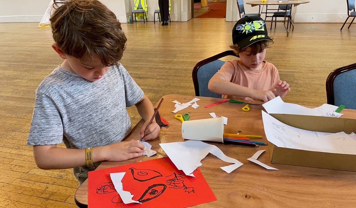 Children crafting at Bath Assembly Rooms