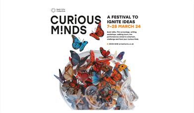 A publicity poster for the Curious Minds Festival, Bath