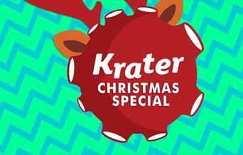 A poster advertising Krater Comedy Club's Christmas Special event at Komedia Bath