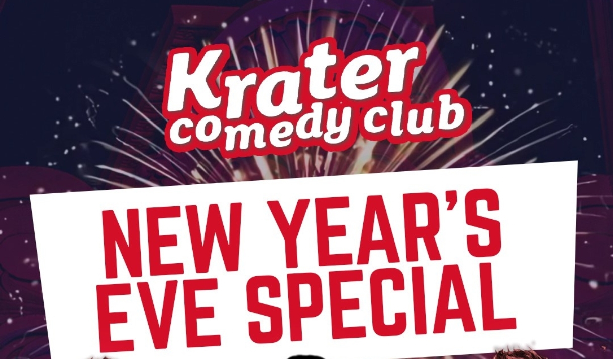 A poster advertising the New Year's Eve special edition of Komedia Bath's Krater Comedy Club A poster advertising the New Year's Eve special edition of Komedia Bath's Krater Comedy Club
