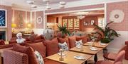 Pink decor of dining room