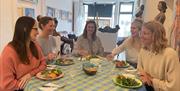 A hen party of five women at Simi's Kitchen Bath